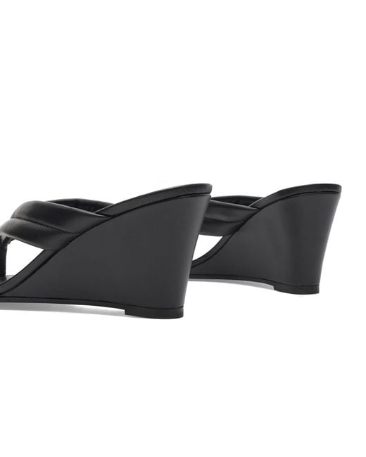 St. Agni Black Stitch Detail Thong Wedge