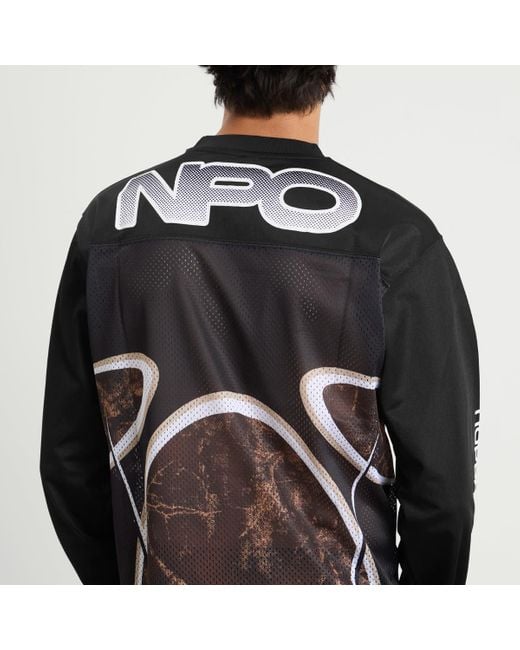 No Problemo Gray Alien Long Sleeve Moto Jersey for men