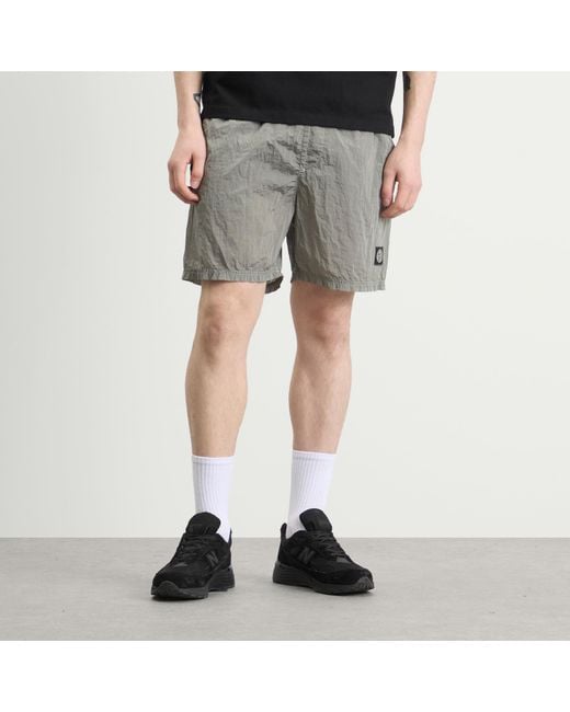 Stone Island Gray Nylon Metal Swim Shorts for men