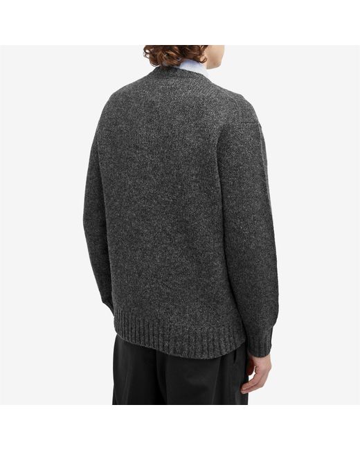 Beams Plus Gray Intarsia Wolf Jumper for men