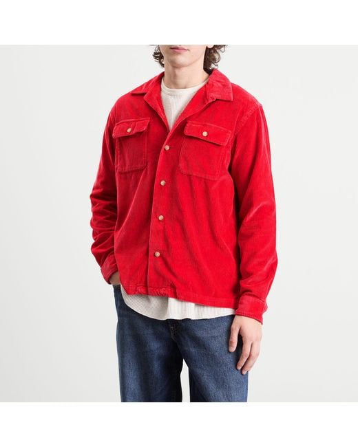 Polo Ralph Lauren Red Corduroy Overshirt for men