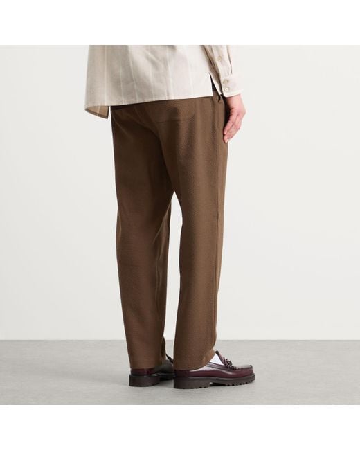 A Kind Of Guise Brown Banasa Seersucker Trousers for men