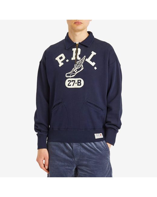 ★POLO RALPH LAUREN★PRL Run Club Half Zip 関税込★ Polo Ralph Lauren Prl Run Club Half Zip Sweatshirt in Blue