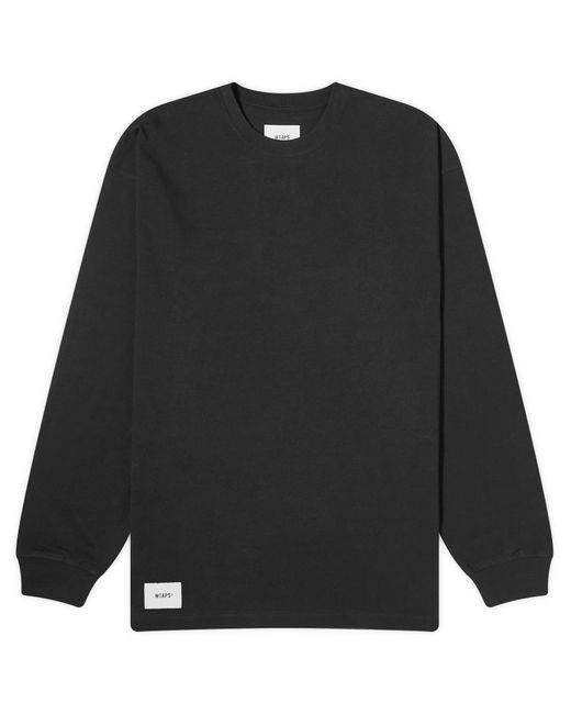 (w)taps Black 10 Long Sleeve Plain T-Shirt for men