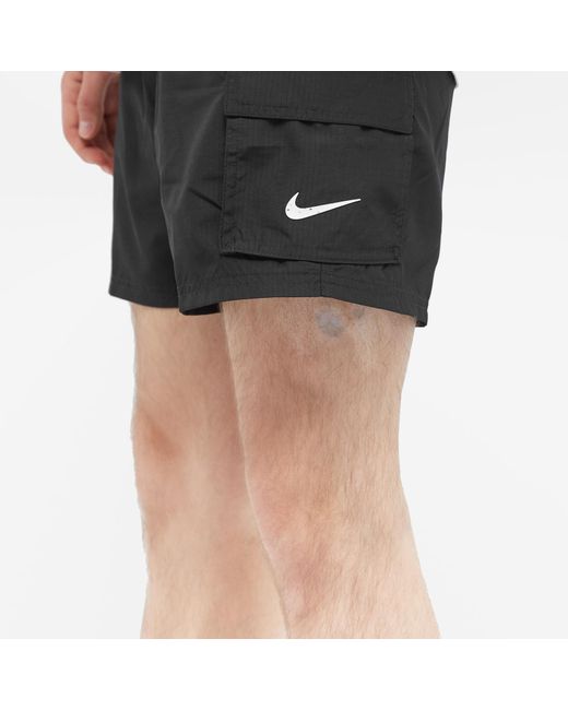 Nike Black Swim Belted 5" Volley Shorts for men