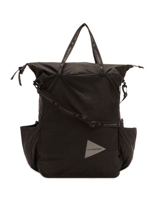 And Wander Black Sil Tote Bag for men