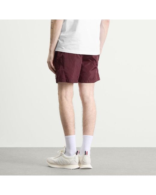 Moncler Red Nylon Swim Shorts for men