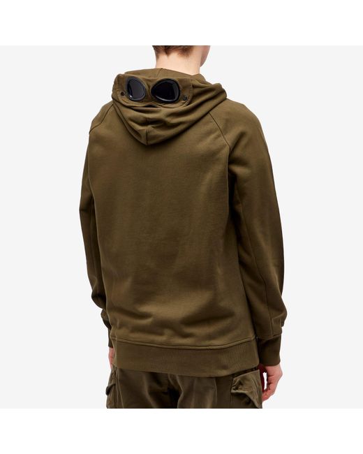 C P Company Green Goggle Popover Hoody for men