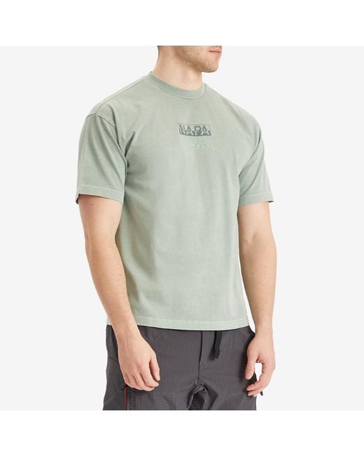 Napapijri Green Split Logo T-Shirt for men