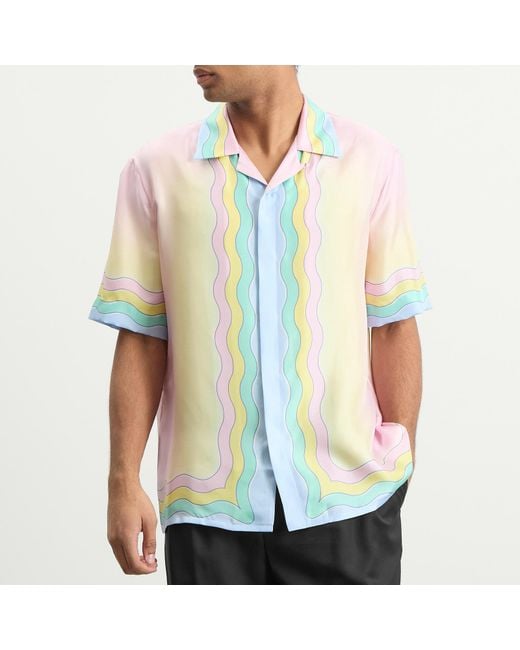 Casablanca Pink For The Love Of Dance Cuban Collar Shirt for men