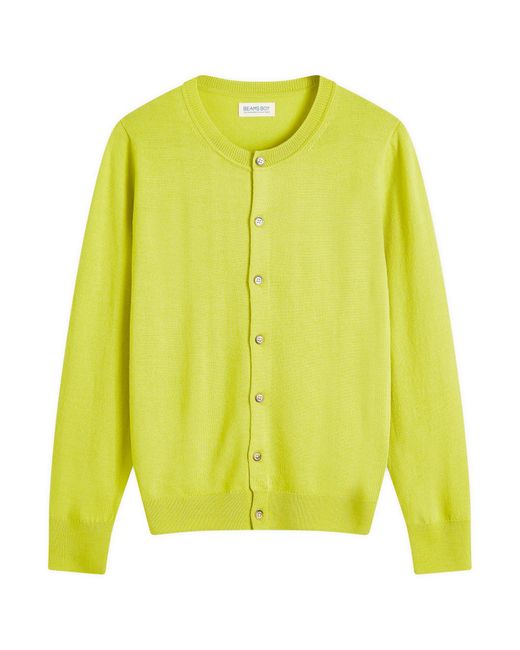 Beams Boy Yellow Button Cardigan