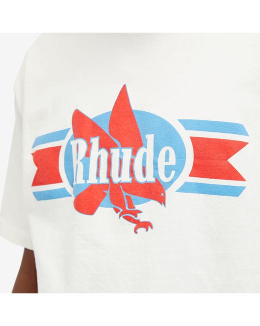 Rhude White Chevron Eagle T-Shirt for men