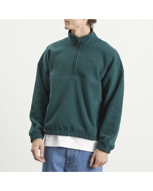 POLAR SKATE Green Ivan Half Zip Fleece Sweatshirt for men