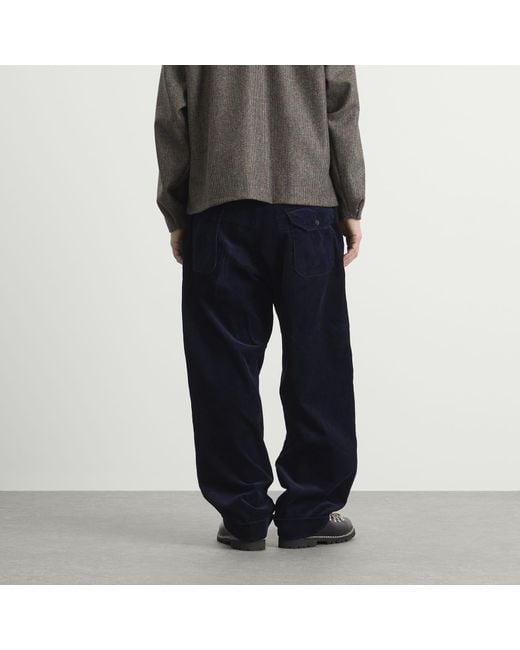 Engineered Garments Blue Corduroy Carlyle Trousers for men