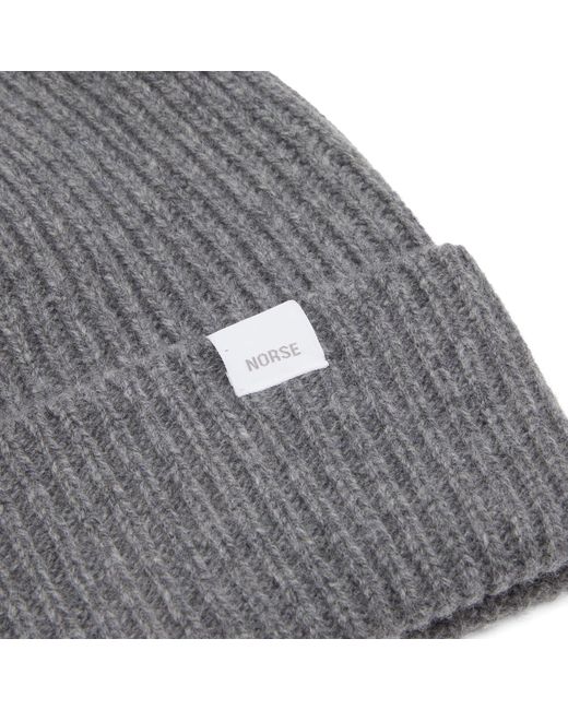Norse Projects Gray Standard Lambswool Beanie for men