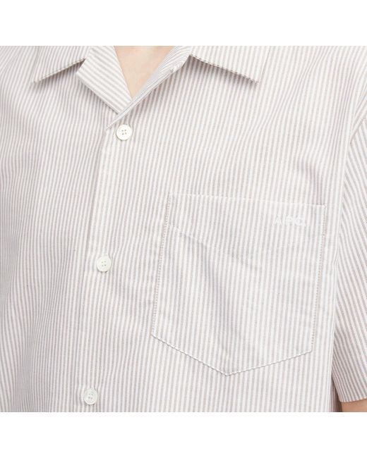 A.P.C. White Lloyd Stripe Vacation Shirt for men