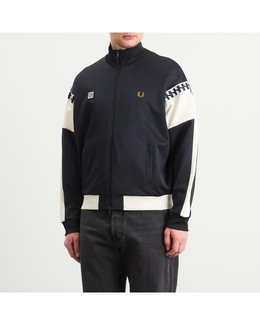 Fred Perry Black Meyba Cut And Sew Track Jacket for men