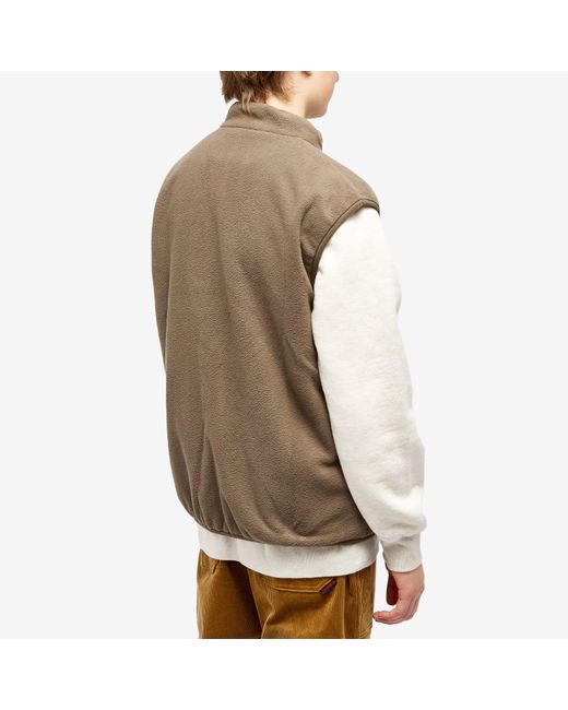 Gramicci Brown Reversible Fleece Vest for men