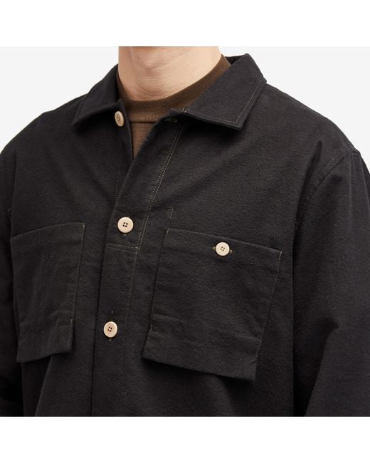 Folk Black Patch Overshirt for men