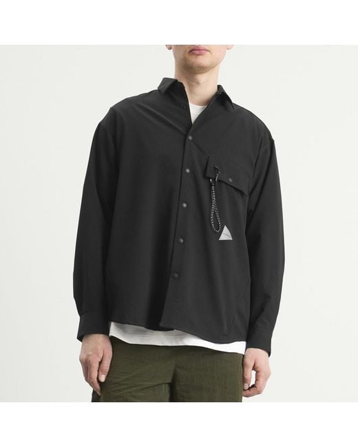 And Wander Black Dry Breathable Shirt for men