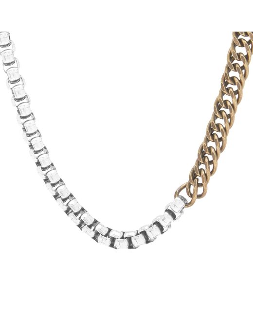 Dries Van Noten Metallic Split Link Necklace for men