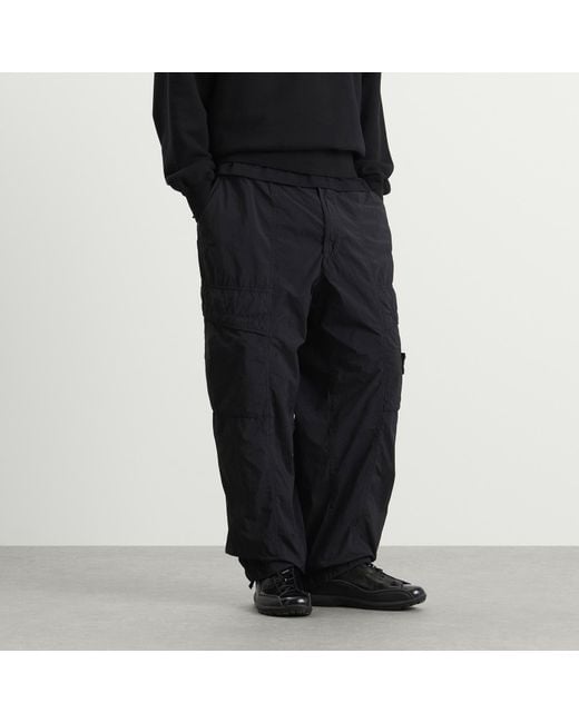 Stone Island Blue Ghost Nylon Smerigliato Cargo Trousers for men