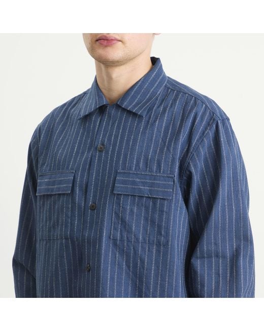 Visvim Keesey Stripe Shirt in Blue for Men | Lyst UK