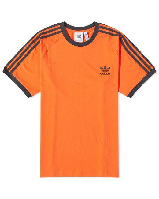 Adidas Orange 3 Stripe T-Shirt for men