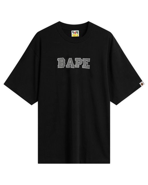 A Bathing Ape Black Hand Drawn Bape Logo T-Shirt for men