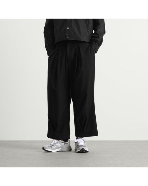 ANGLAN Black Valley Tuck Trousers for men