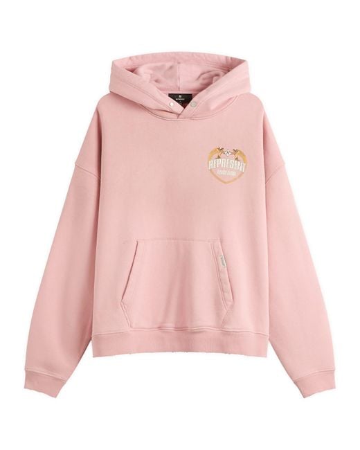 Represent Pink Angel Border Hoodie for men