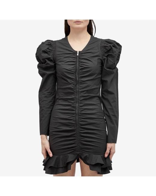 Isabel Marant Black Briali Shirred Mini Dress