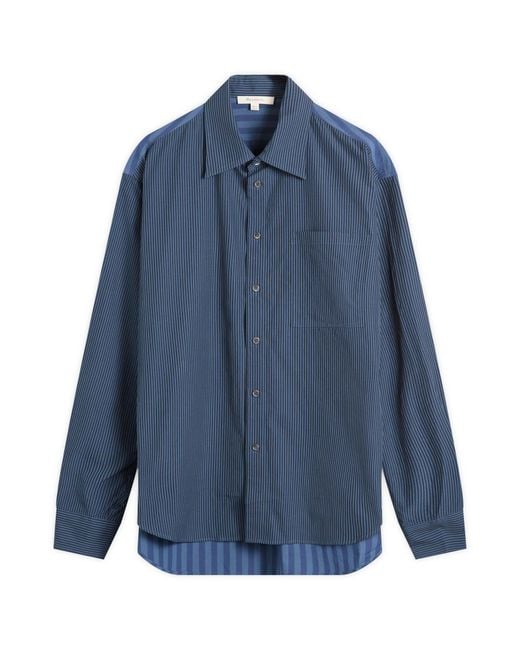 J.W. Anderson Blue Patchwork Striped Shirt for men