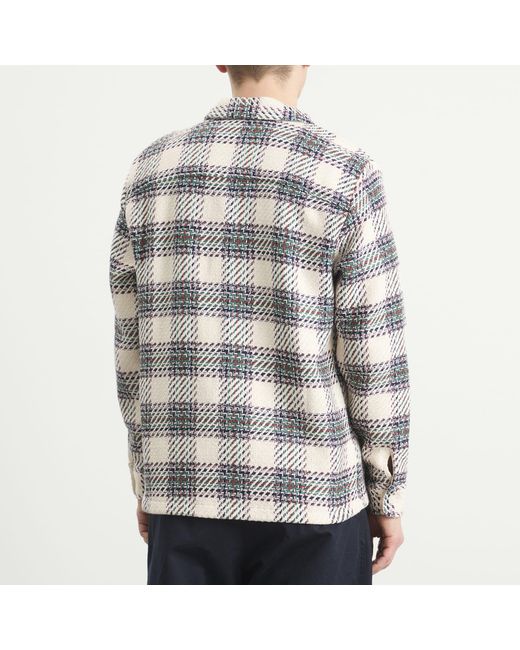 Wax London Gray Whiting Hutton Check Overshirt for men
