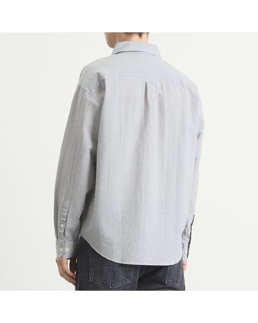 mfpen Gray Textured Check Executive Shirt for men