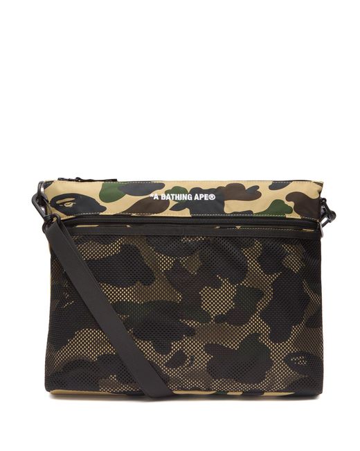 A Bathing Ape Black 1St Camo Sacoche Bag for men