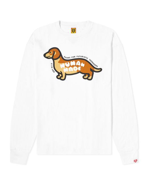 Human Made White Long Sleeve Sausage Dog T-shirt for men