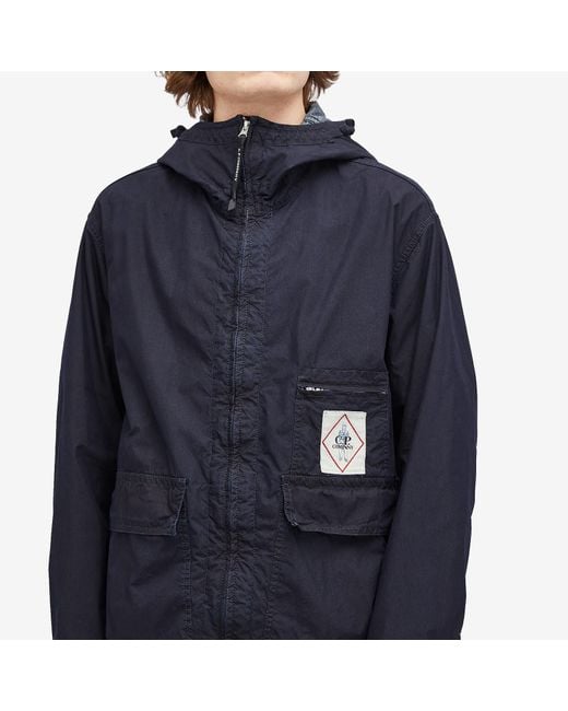 C P Company Blue 50 Fili Goggle Jacket for men