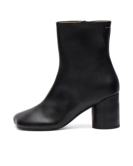 Maison Margiela Black Mm6 Heeled Moulded Toe Ankle Boots
