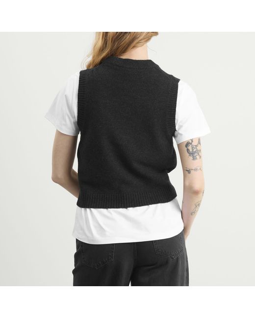 Ganni Graphic Wool Vest in Black | Lyst