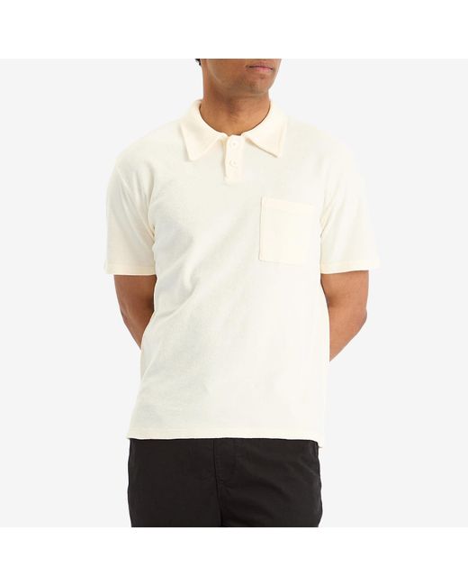 Universal Works Natural Newlyn Light Weight Terry Polo for men
