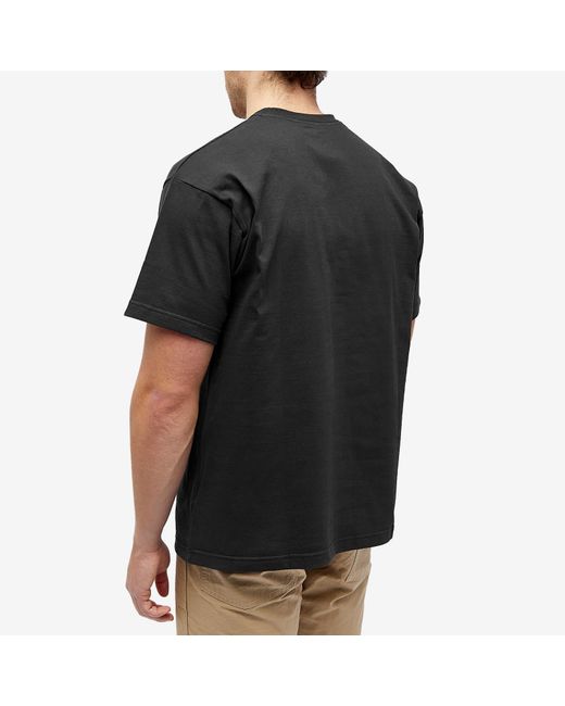 (w)taps Black 04 Embroided Crew Neck T-Shirt for men