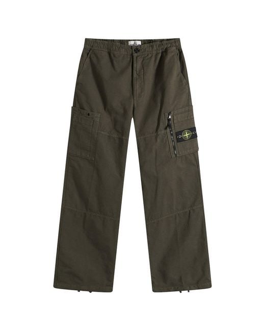 Stone Island Gray Organic Cotton Ripstop Cargo Pants for men