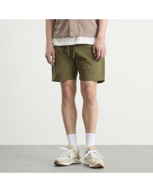 Universal Works Green Twill Beach Shorts for men