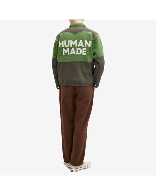 Human Made Green Fleece Jacket for men