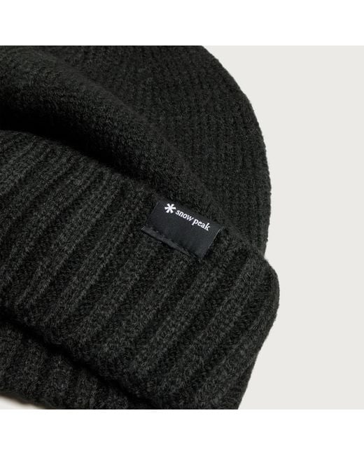 Snow Peak Black New Standard Knit Cap for men