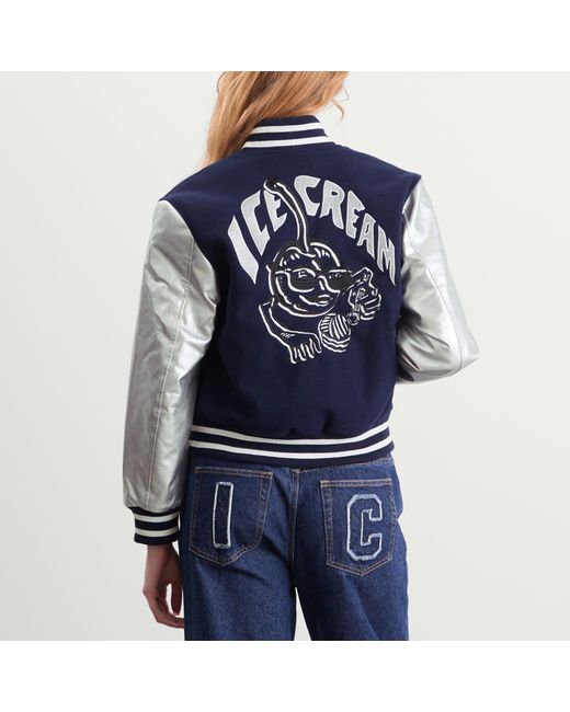 ICECREAM Blue Cherry Varsity Jacket