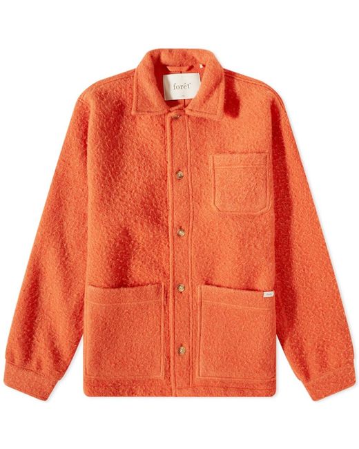 Forét Stay Boucle Chore Jacket in Orange for Men | Lyst