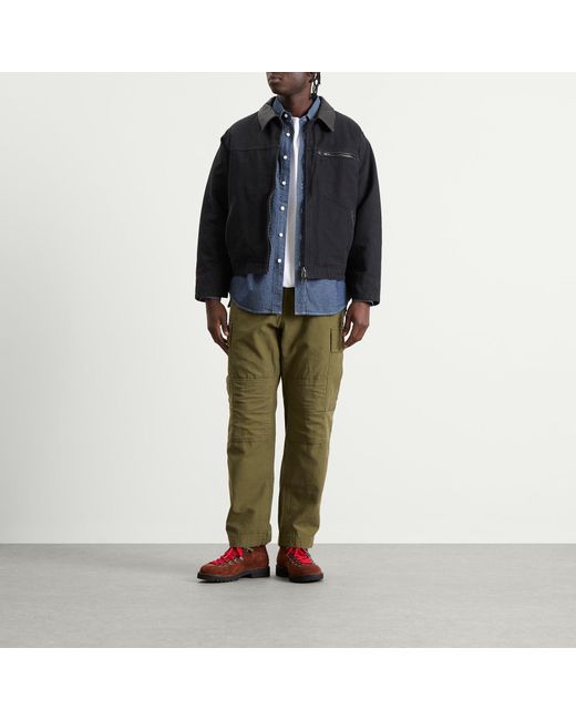 FRIZMWORKS Heavy Canvas Destroyed Work Jacket in Black for Men