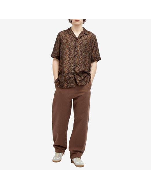 Dries Van Noten Brown Carltone Silk Vacation Shirt for men